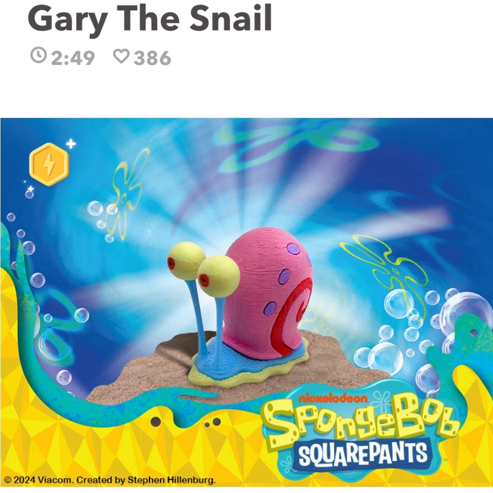 Gary the snail 3d printed
